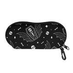 Vampire Coffin Pattern Print Glasses Case