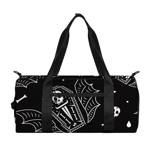Vampire Coffin Pattern Print Gym Bag