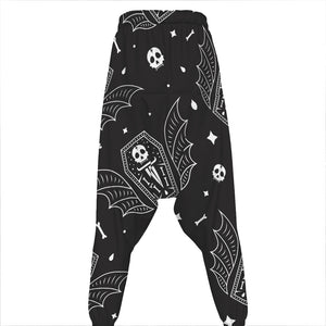 Vampire Coffin Pattern Print Hammer Pants