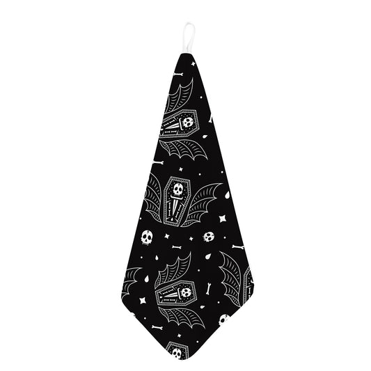 Vampire Coffin Pattern Print Hand Towel