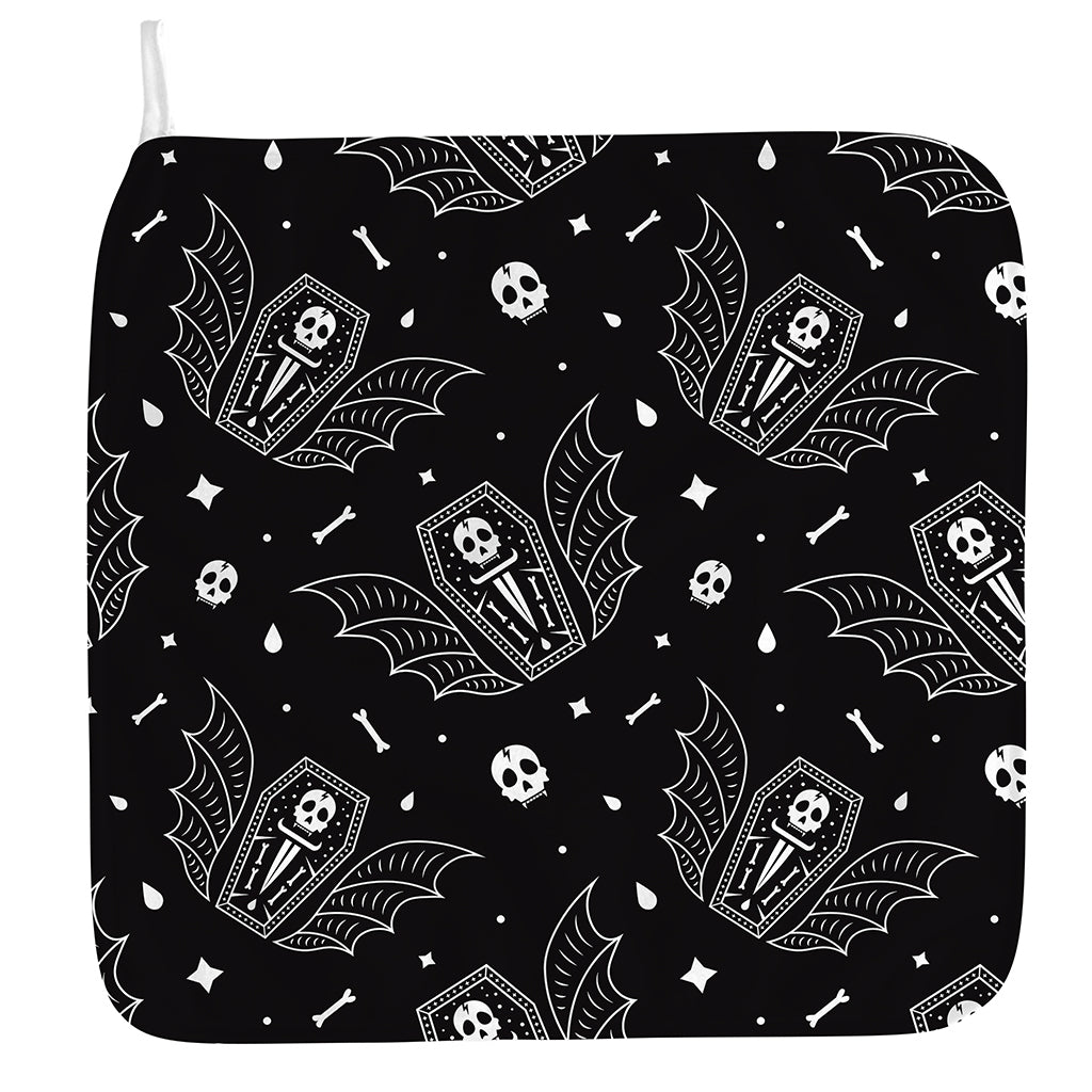 Vampire Coffin Pattern Print Hand Towel