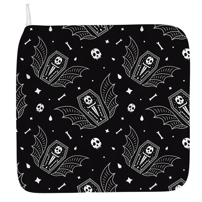 Vampire Coffin Pattern Print Hand Towel