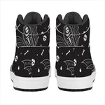 Vampire Coffin Pattern Print High Top Leather Sneakers