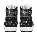 Vampire Coffin Pattern Print High Top Leather Sneakers