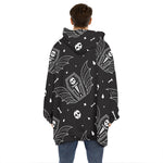 Vampire Coffin Pattern Print Hoodie Blanket