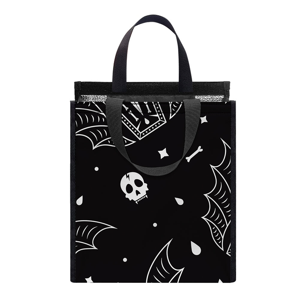 Vampire Coffin Pattern Print Insulated Lunch Tote