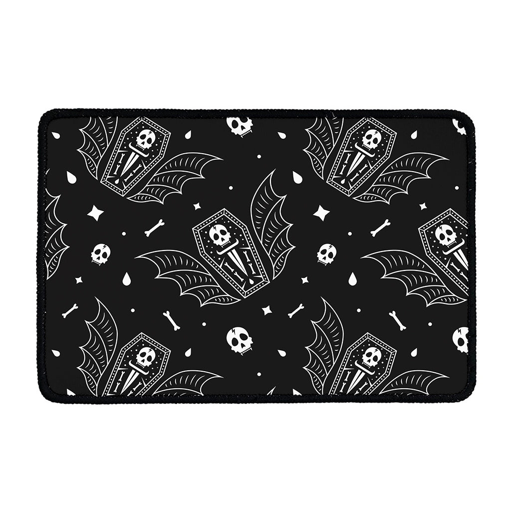 Vampire Coffin Pattern Print Kitchen Mat