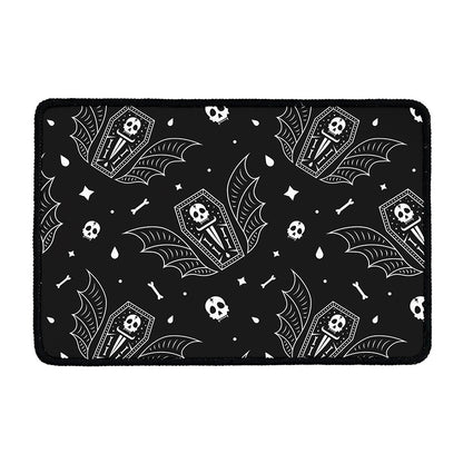 Vampire Coffin Pattern Print Kitchen Mat