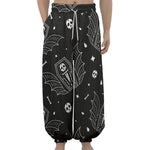 Vampire Coffin Pattern Print Lantern Pants