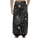 Vampire Coffin Pattern Print Lantern Pants