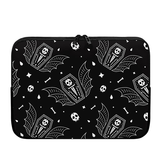 Vampire Coffin Pattern Print Laptop Sleeve