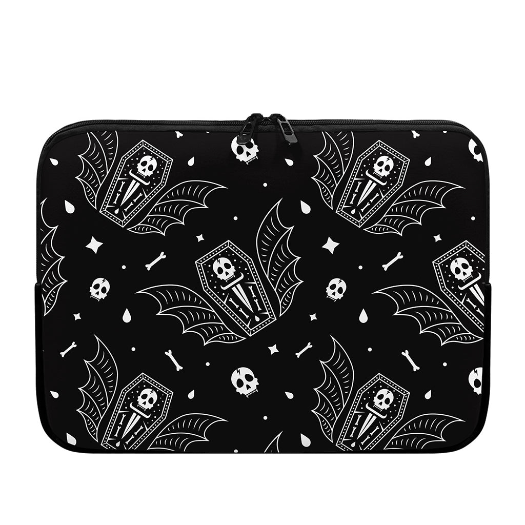 Vampire Coffin Pattern Print Laptop Sleeve
