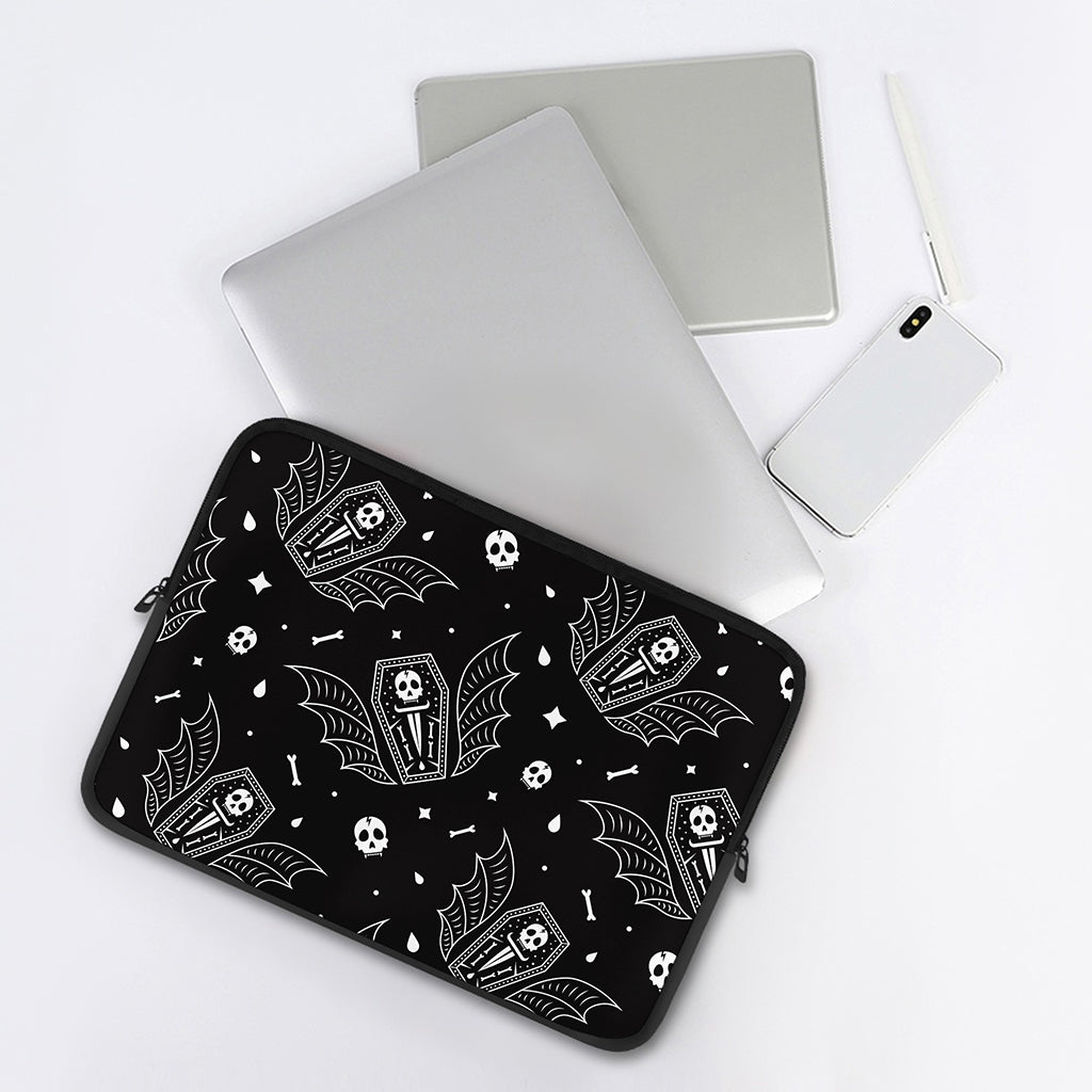 Vampire Coffin Pattern Print Laptop Sleeve