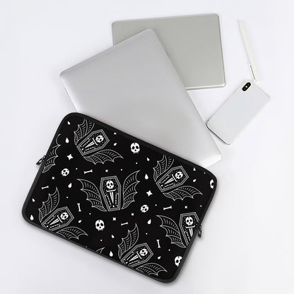 Vampire Coffin Pattern Print Laptop Sleeve