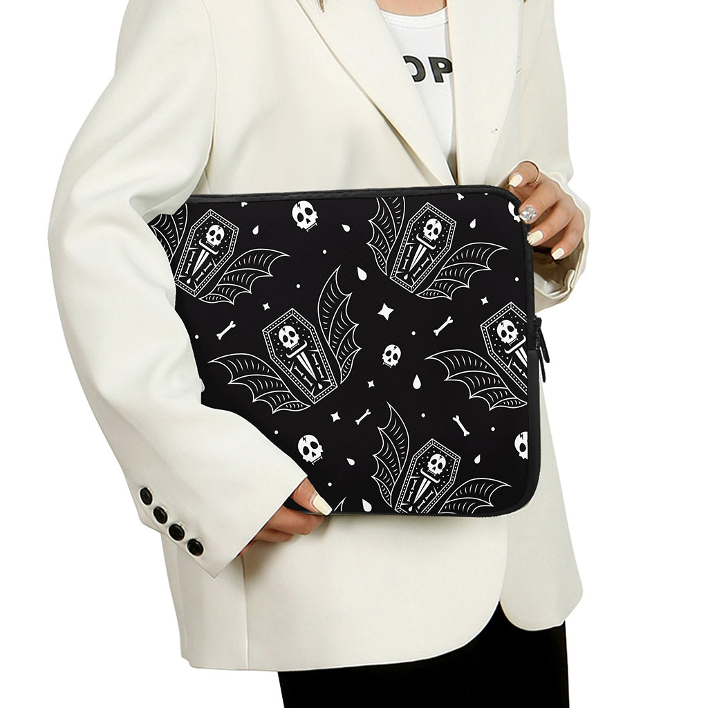 Vampire Coffin Pattern Print Laptop Sleeve