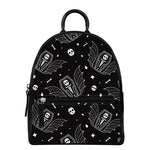 Vampire Coffin Pattern Print Leather Backpack