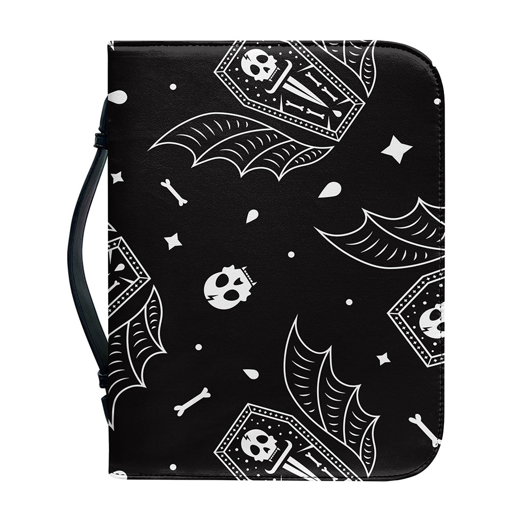 Vampire Coffin Pattern Print Leather Bible Cover