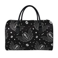 Vampire Coffin Pattern Print Leather Duffel Bag