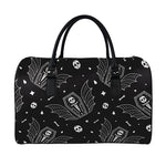 Vampire Coffin Pattern Print Leather Duffle Bag