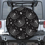 Vampire Coffin Pattern Print Leather Spare Tire Cover