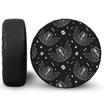 Vampire Coffin Pattern Print Leather Spare Tire Cover