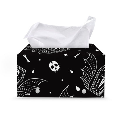 Vampire Coffin Pattern Print Leather Tissue Box Cover