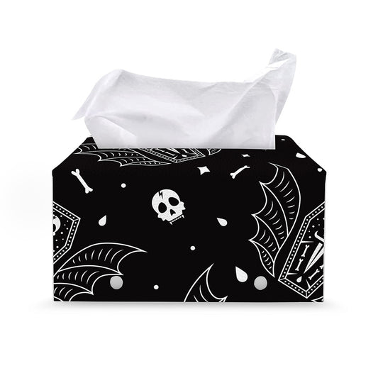 Vampire Coffin Pattern Print Leather Tissue Box Cover