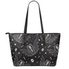 Vampire Coffin Pattern Print Leather Tote Bag