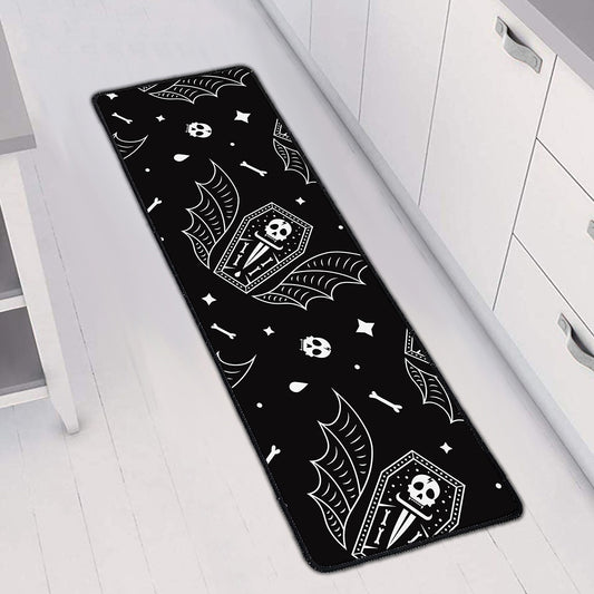 Vampire Coffin Pattern Print Long Kitchen Mat