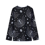 Vampire Coffin Pattern Print Long Sleeve Short Coat