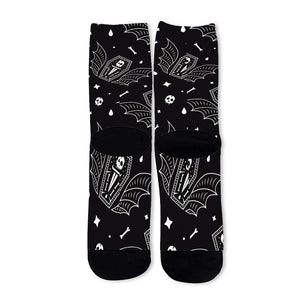 Vampire Coffin Pattern Print Long Socks