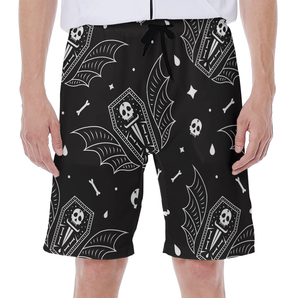 Vampire Coffin Pattern Print Men's Beach Shorts