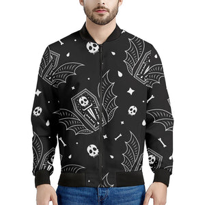 Vampire Coffin Pattern Print Men's Bomber Jacket