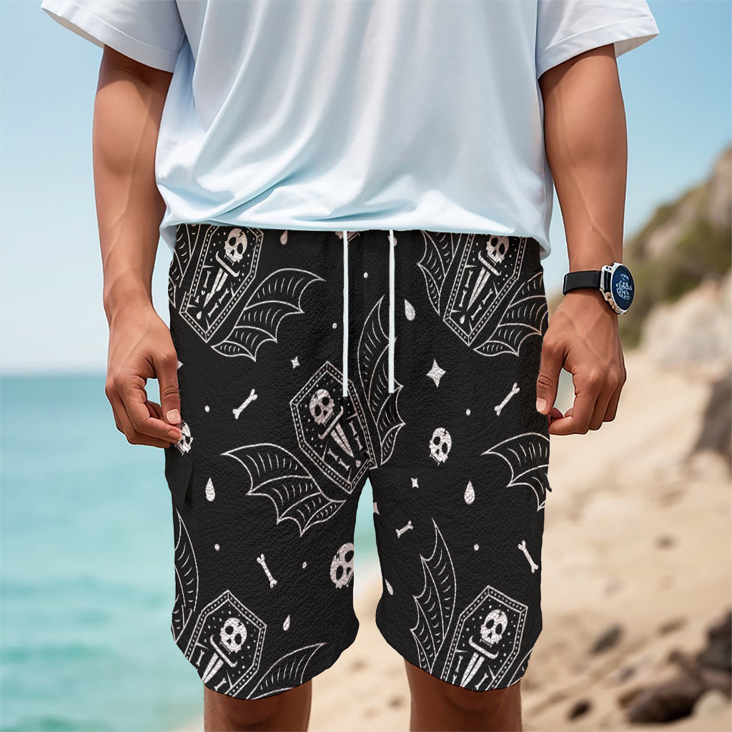 Vampire Coffin Pattern Print Men's Cargo Shorts