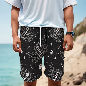 Vampire Coffin Pattern Print Men's Cargo Shorts