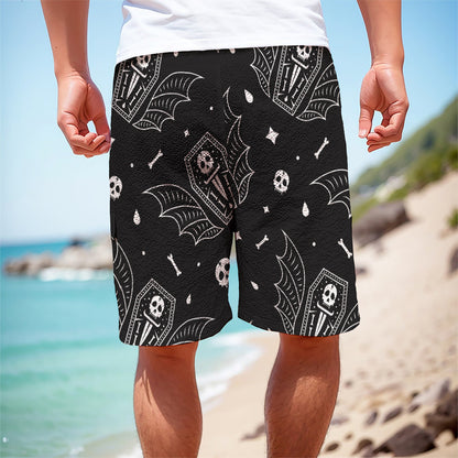 Vampire Coffin Pattern Print Men's Cargo Shorts