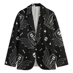 Vampire Coffin Pattern Print Men's Cotton Blazer