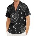 Vampire Coffin Pattern Print Men's Deep V-Neck Shirt