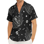 Vampire Coffin Pattern Print Men's Deep V-Neck Shirt