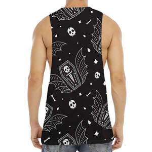 Vampire Coffin Pattern Print Men's Muscle Tank Top