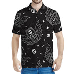 Vampire Coffin Pattern Print Men's Polo Shirt