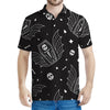 Vampire Coffin Pattern Print Men's Polo Shirt