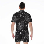 Vampire Coffin Pattern Print Men's Rompers