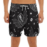 Vampire Coffin Pattern Print Men's Split Running Shorts