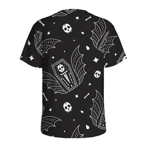 Vampire Coffin Pattern Print Men's Sports T-Shirt