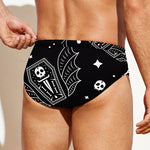 Vampire Coffin Pattern Print Men's Swim Briefs