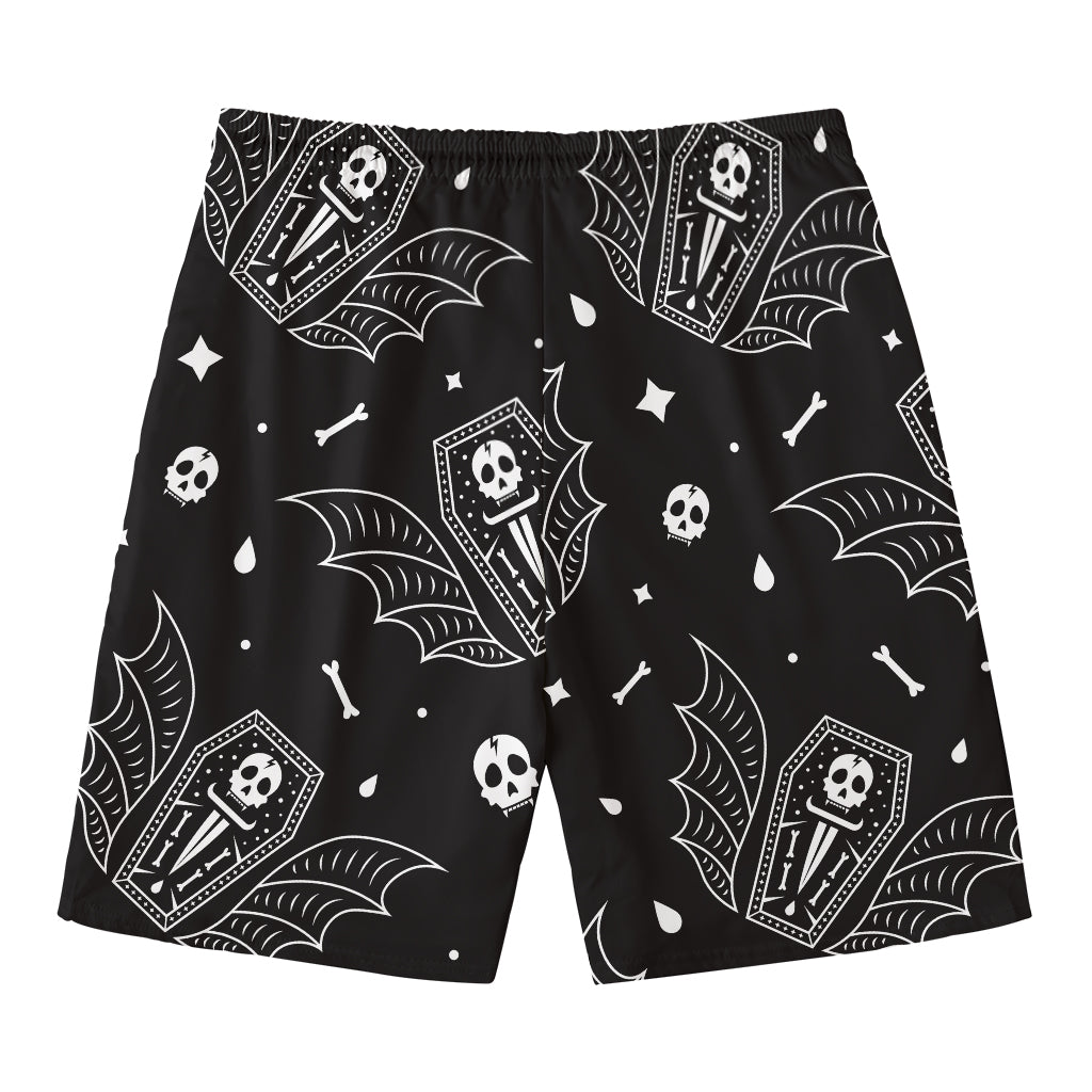 Vampire Coffin Pattern Print Men's Swim Trunks