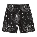 Vampire Coffin Pattern Print Men's Swim Trunks