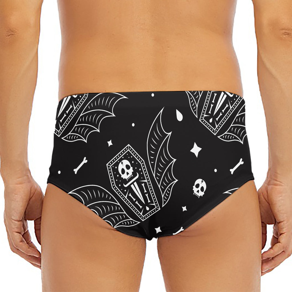 Vampire Coffin Pattern Print Men's Triangle Swim Briefs
