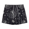 Vampire Coffin Pattern Print Mesh Shorts